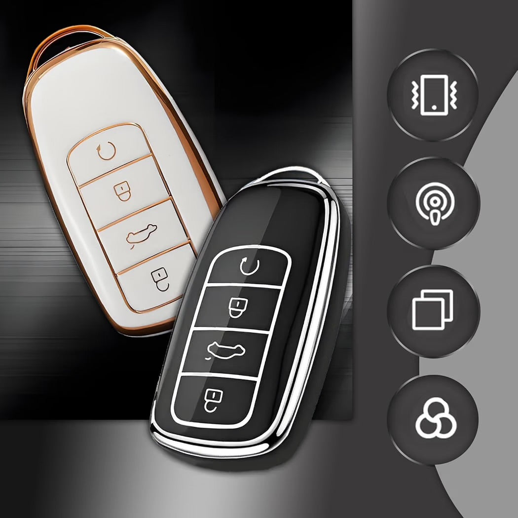 2 PCS Car Key Cover, Suitable for Arrizo 8plus Keycase Arrizo 5 Fengyun 2
4 Buttons, Compatible with Chery Tiggo 8/7/Pro,Omoda 5,Jaecoo 7,No Signal Blocking,Full 360° Protection,High Quality Silicone