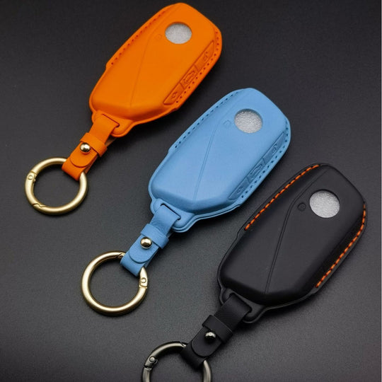 Genuine Leather BMW Key Cover with Buckle